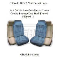 86-88 Oldsmobile Cutlass Supreme Front Bucket seat covers and cushion combo deal